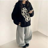 テリーフリースサイドピンタックインシジョンストリングワイドパンツ