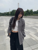 Built overfit check shirt