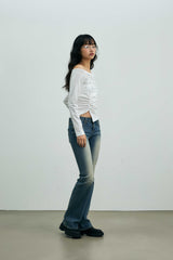 クレア ツーシャーリング オフショルダー トップ / ホワイト