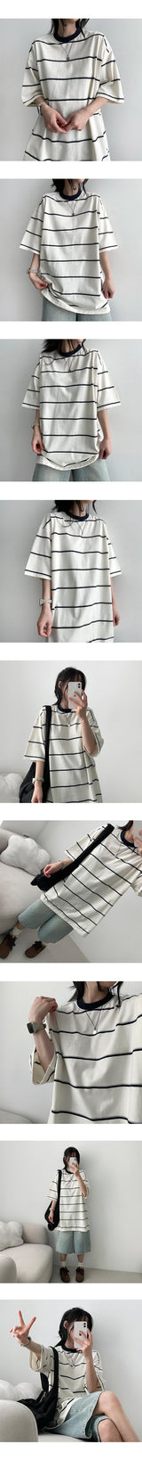 デンラストライプ半袖Tシャツ