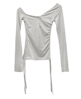 ワンオフアンバランススリムシャーリングTシャツ