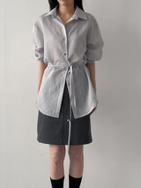 Rollin Belted Loose-Fit Long Blouse