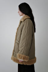 Reversible fur coat, Camel