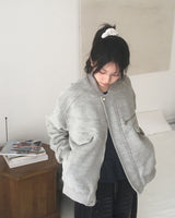 Polva Brush Mohair Zipper blouson Jumper
