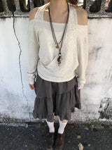 Lodi dot off-shoulder knit 