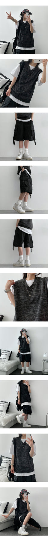 Buddy Linen V-neck Summer Knit Vest