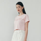 ムーンクロップTシャツ - グローピンク