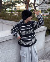Multiple Stripe Hoodie (Black)