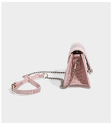 Luxury Croc-Embossed Mini Square Bag Chain Handle Crossbody Shoulder Bag