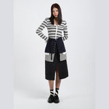 Striped colored skirt (Navy)