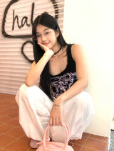Black Corset Lace Sleeveless Tee