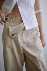 26SS★ WRAP CURVED COTTON TROUSER
