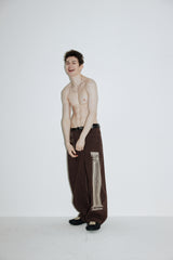 Column Wide Pants (Nether-brown)