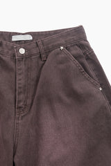 Morrow purple brown wide denim pants
