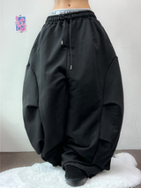 SIDE PLEAT PARACHUTE STRING BALLOON PANTS🩶🖤🤍 - 3 COLORS