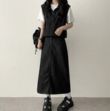 Long Pup Big Hooded Anorak String Hooded Windbreaker Vest Zip-up