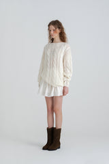 Cinnamon cable knit_ivory