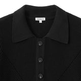 Slash Punching Half Knit [Black]