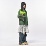 シースルー長袖Tシャツ GREEN
