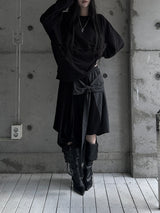 layered check wrap skirt (2color)