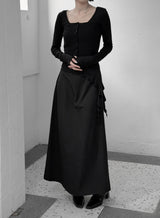 Layered Button Bustier Top