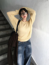 Plum Folding Wide Denim Pants (2c)