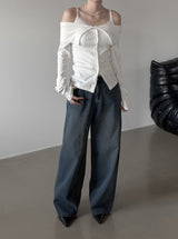 Belk Button Off-Shoulder Cardigan