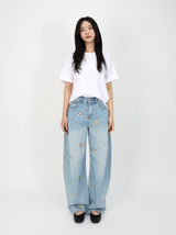 PUPPY EMBROIDERED CURVED DENIM code 26225