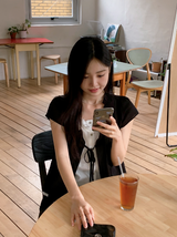 クリアボールビーズネックレス