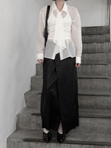Revon Crack Leather Long Skirt