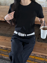 [BASIC ITEM] ベーシックセミクロップTシャツ(4color)
