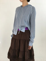 Bobby Striped Knit Zip-Up Hoodie (7color)