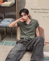 ウィート ピグメント リブ マッスル ヘンリーネック 半袖Tシャツ