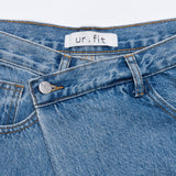 WRAP WAIST WIDE FIT DENIM PANTS code 18104