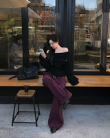 [ORIGINAL] DARE Off-Shoulder Rib Knit