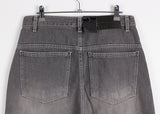 HEM SHIRRING GREY DENIM
