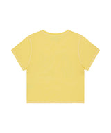 ピグメントバタフライゴスクロップTシャツ_イエロー