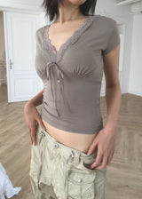 ROMANCE LACE TEE (4color)