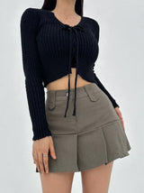 [BODY SHAPING] SOFT-FIT SLIM CROPPED KNIT - 2 COLOR