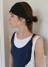 Lace Leaf Mesh Hair Band_Black