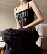 hikomi lettering y2k Top (black)
