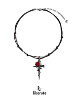 Red Rose String Necklace