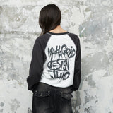 SLASH LOGO WAFFLE RAGLAN LONG SLEEVE_BLACK