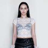 フェアリレーススリムTシャツ [ ホワイト]