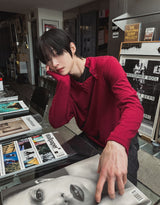 ノッチダイアゴナルボタンレイヤードロングスリーブ