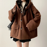 Heel double wool royal boxy pocket hooded coat 