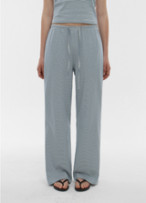 [B-BASIC] Summer Stripe Wide Banded Pants
