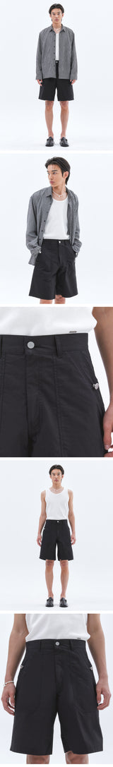 ウォッシュドコットンファティーグバミューダパンツ_Black