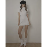 EVE HALF NECK DRESS-IVORY