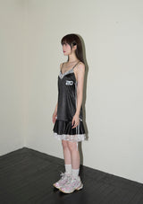 stud lace slip ops - black